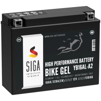 SIGA Gel Motorradbatterie YB16AL-A2 16Ah 12V